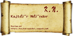 Kajtár Nándor névjegykártya