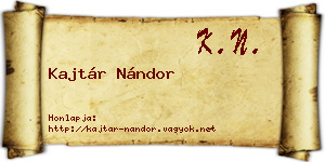 Kajtár Nándor névjegykártya