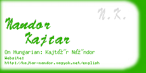 nandor kajtar business card